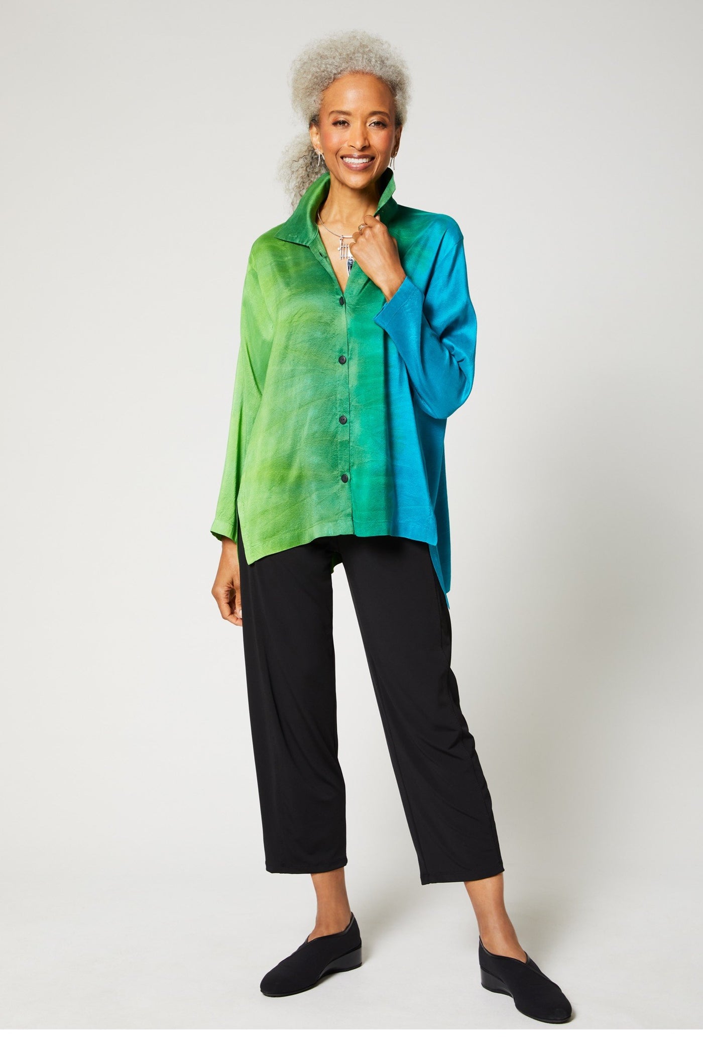 Silk Ombre Shoji Blouse