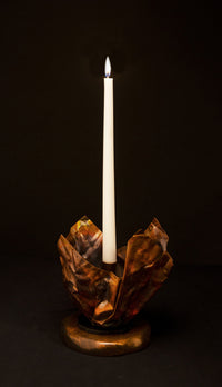 Crushed Copper Foil Candle Holder