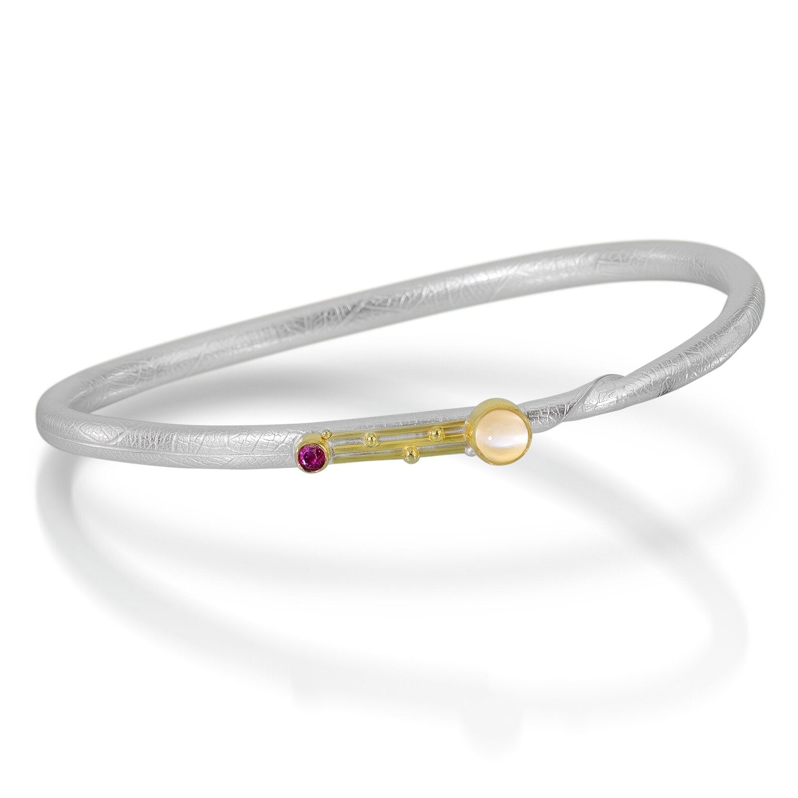 Moonstone Tourmaline Twig Bracelet