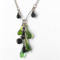 Green and Black Cluster Y-Necklace