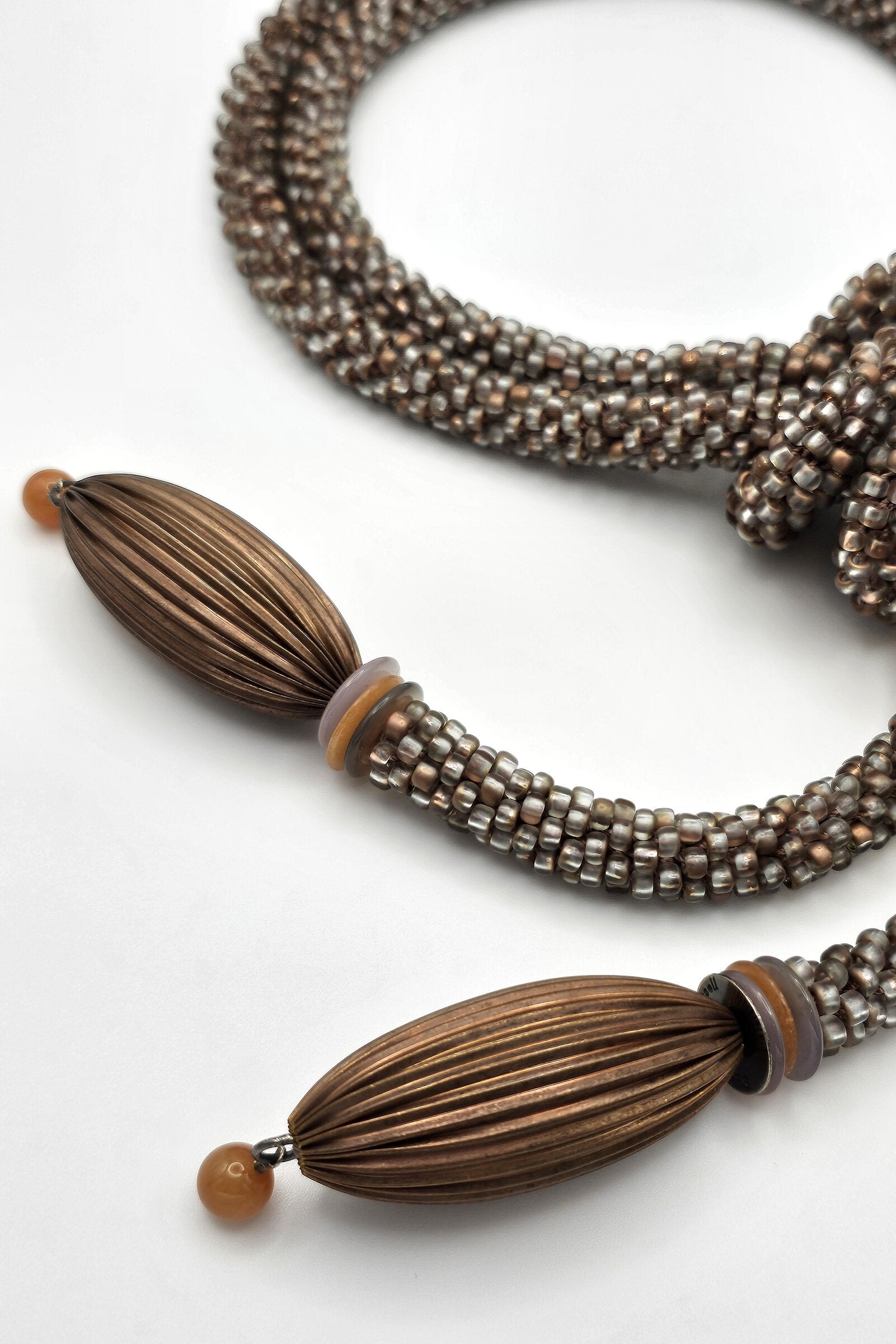 Copper & Taupe Crocheted Rope