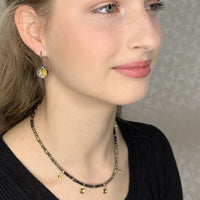 Black & Gold Keum-Boo Diamond Disk Earrings