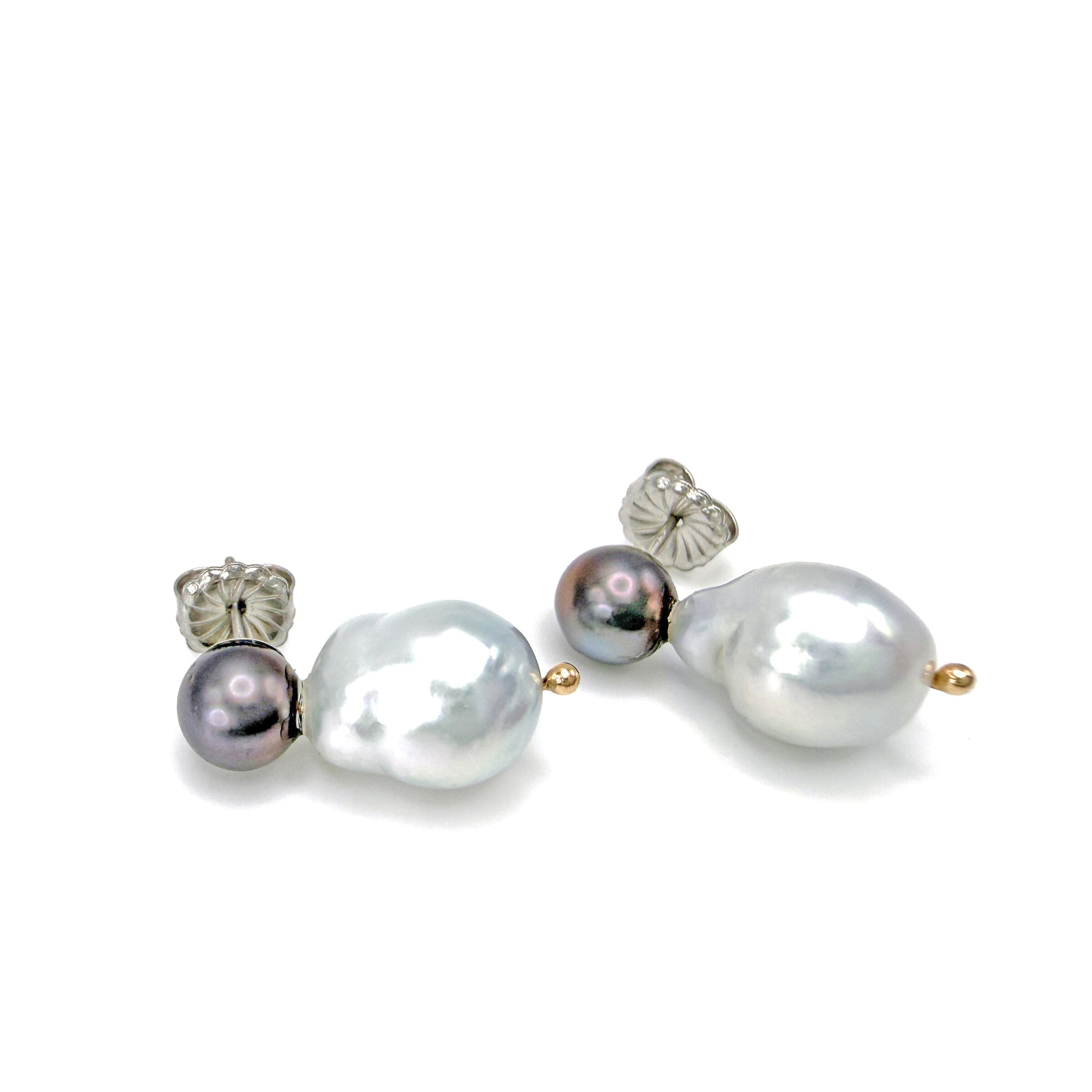 Baroque Akoya & Tahitian Pearl Earrings