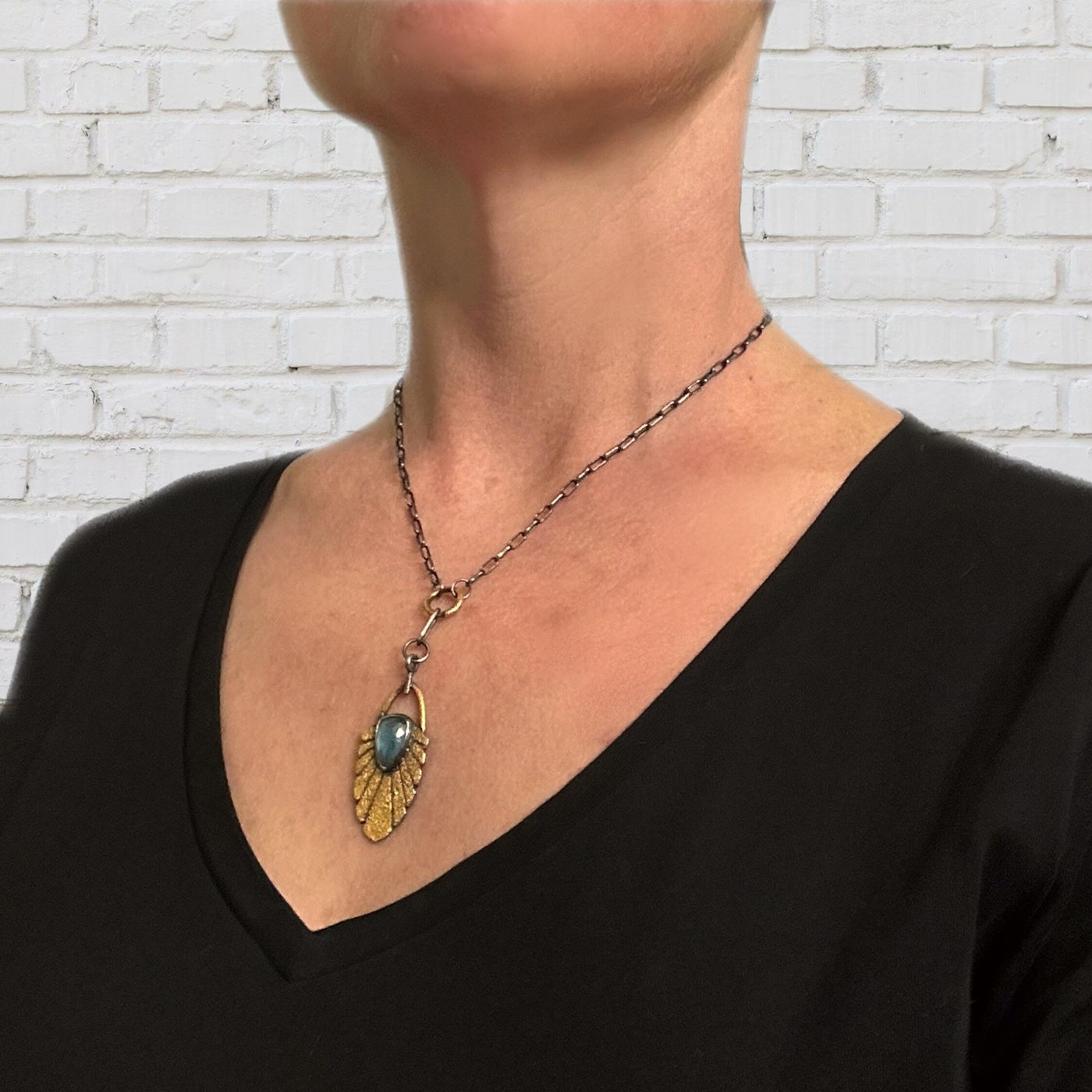 Teal Kyanite Sunburst Pendant
