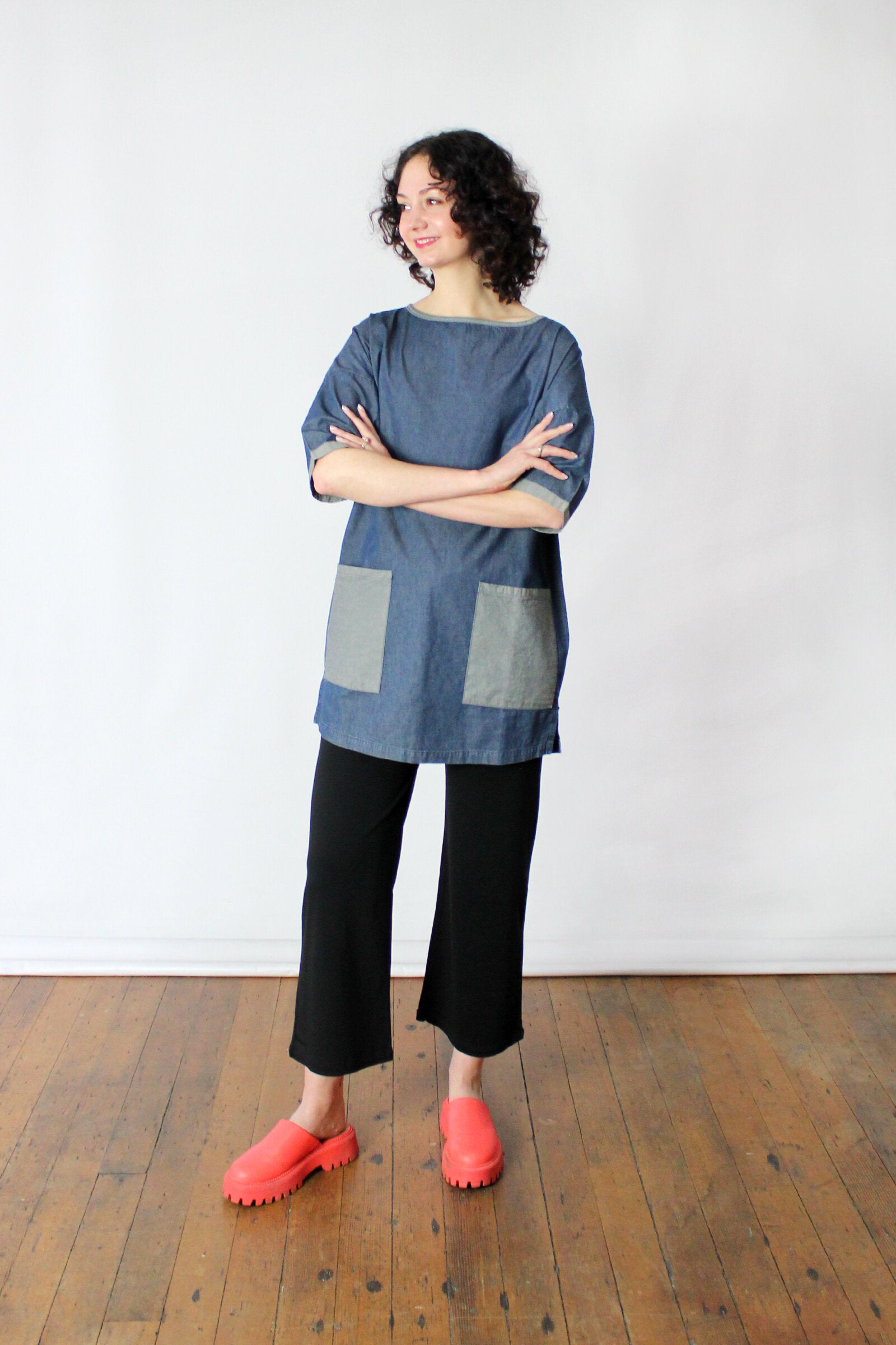 最終価格★bonjour diary 6y denim tunic LILI et NENE キッズ BONJOUR 2024SS KIDS TUNIQUE Denim 8A