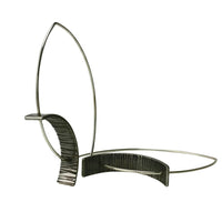 Striped Hammered Silver with silver ear wires