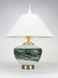 Alabaster Table Lamp in Green