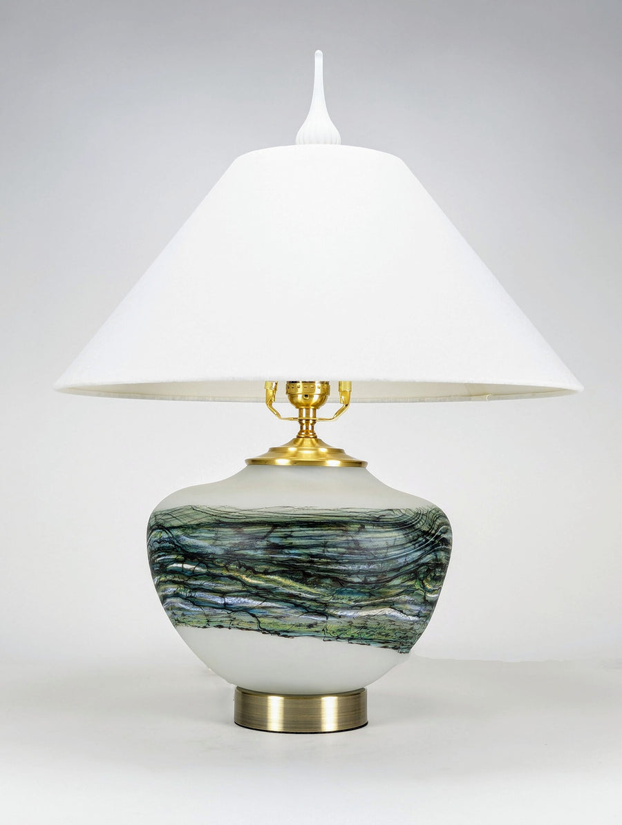 Alabaster Table Lamp in Green