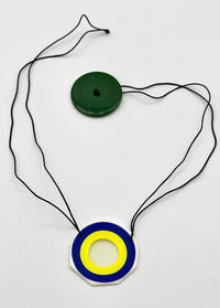Cobalt & Yellow Bullseye Pendant