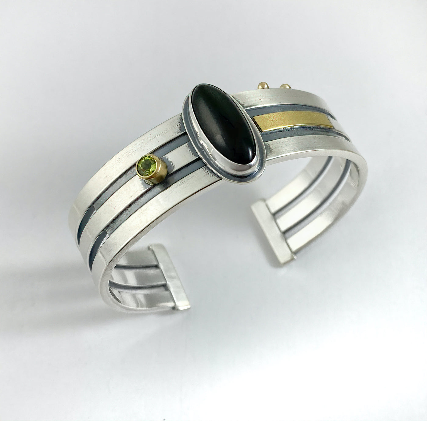 Open Side Onyx Cuff Bracelet