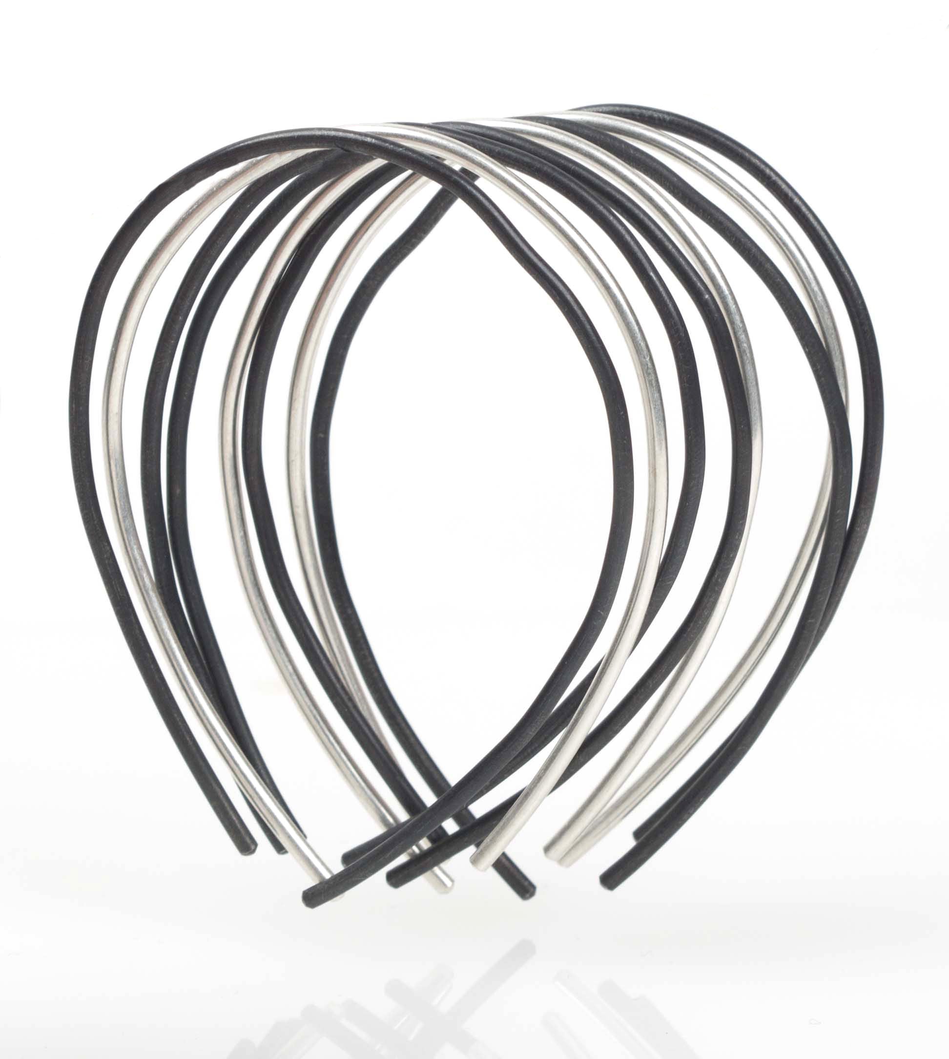 Silver and Steel Droplet Bracelets