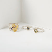 shown with the Cloud Forest Rose-Cut Stacking Rings
