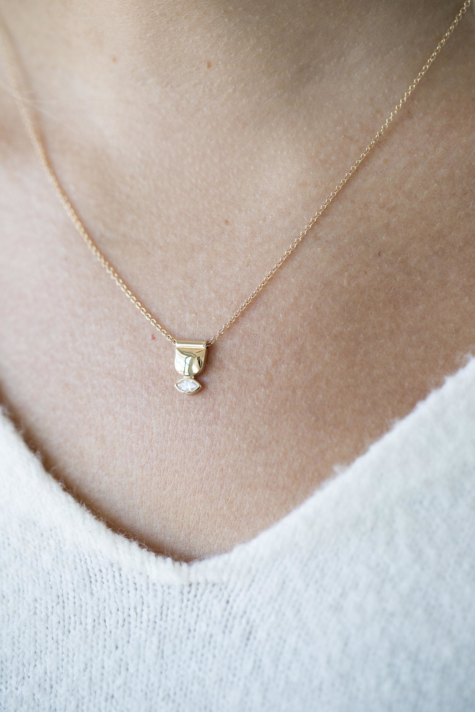 Recycled White Diamond Rhea Necklace