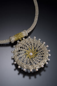 Woven Sundial Medallion Necklace