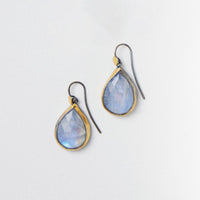 Teardrop Fold Earrings with Moonstones