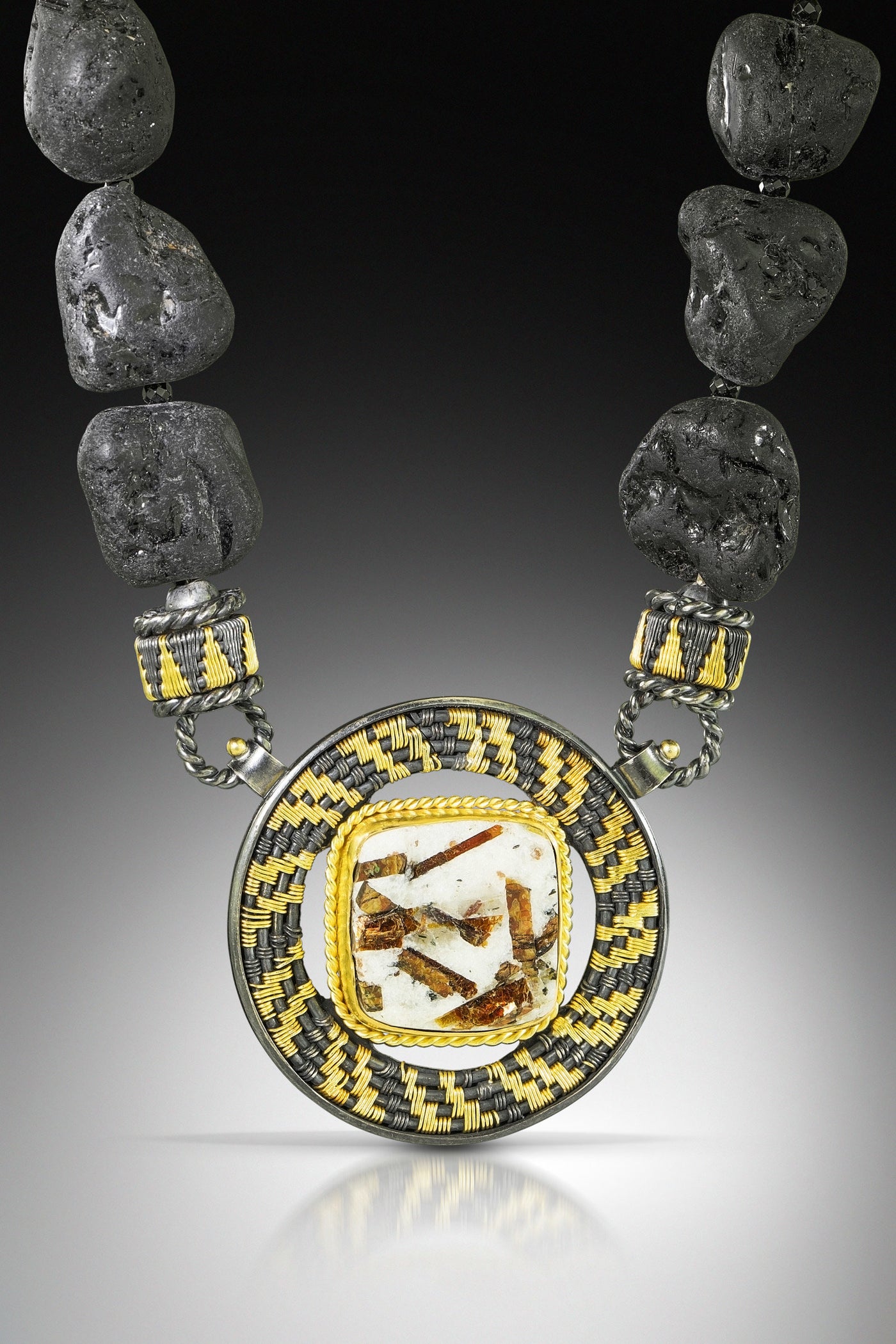 Astrophyllite and Black Tourmaline Necklace
