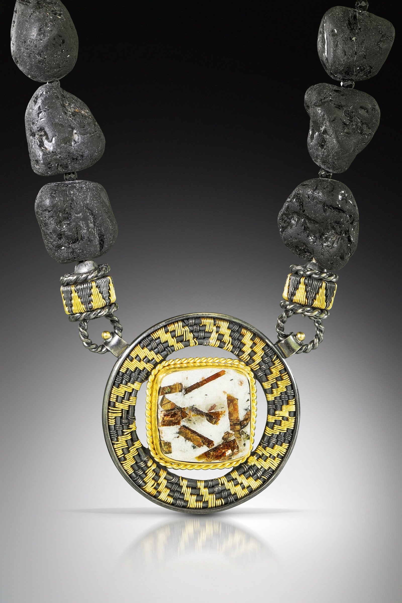 Astrophyllite and Black Tourmaline Necklace
