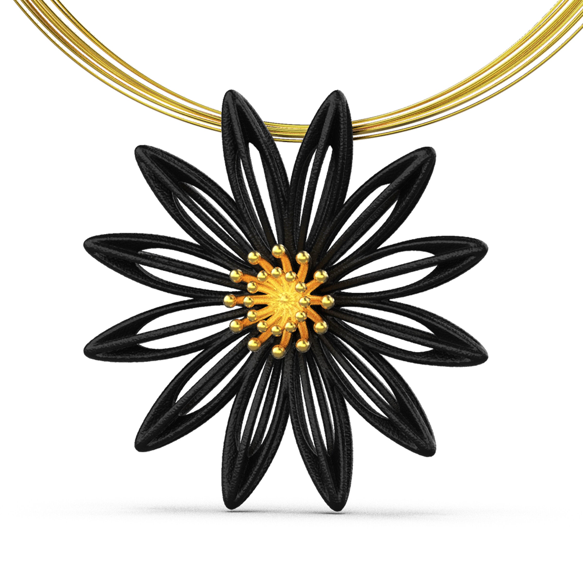 Gold Clematis Pendant