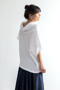 Bubble Gauze Cowl Neck Top