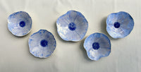 Carved Rim Crystalline Wall Bowls, Set of Five