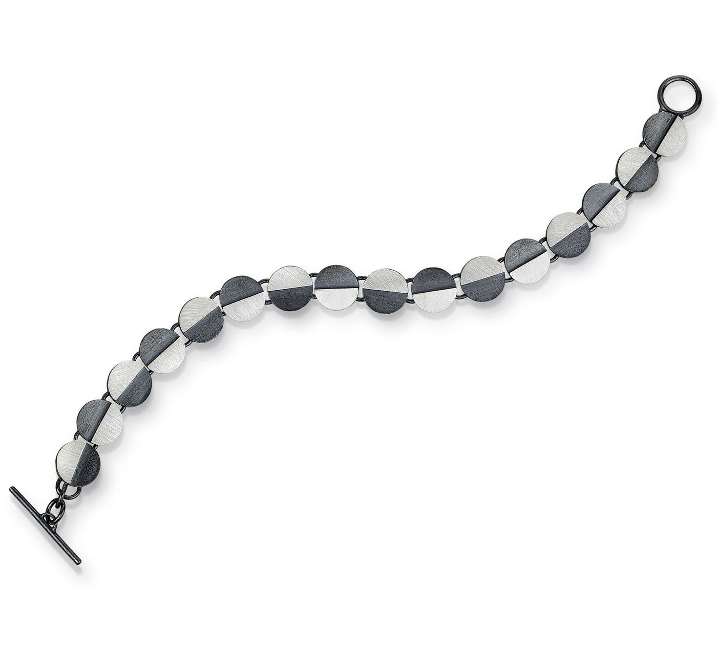 Half and Half Eclipse Circle Link Bracelet