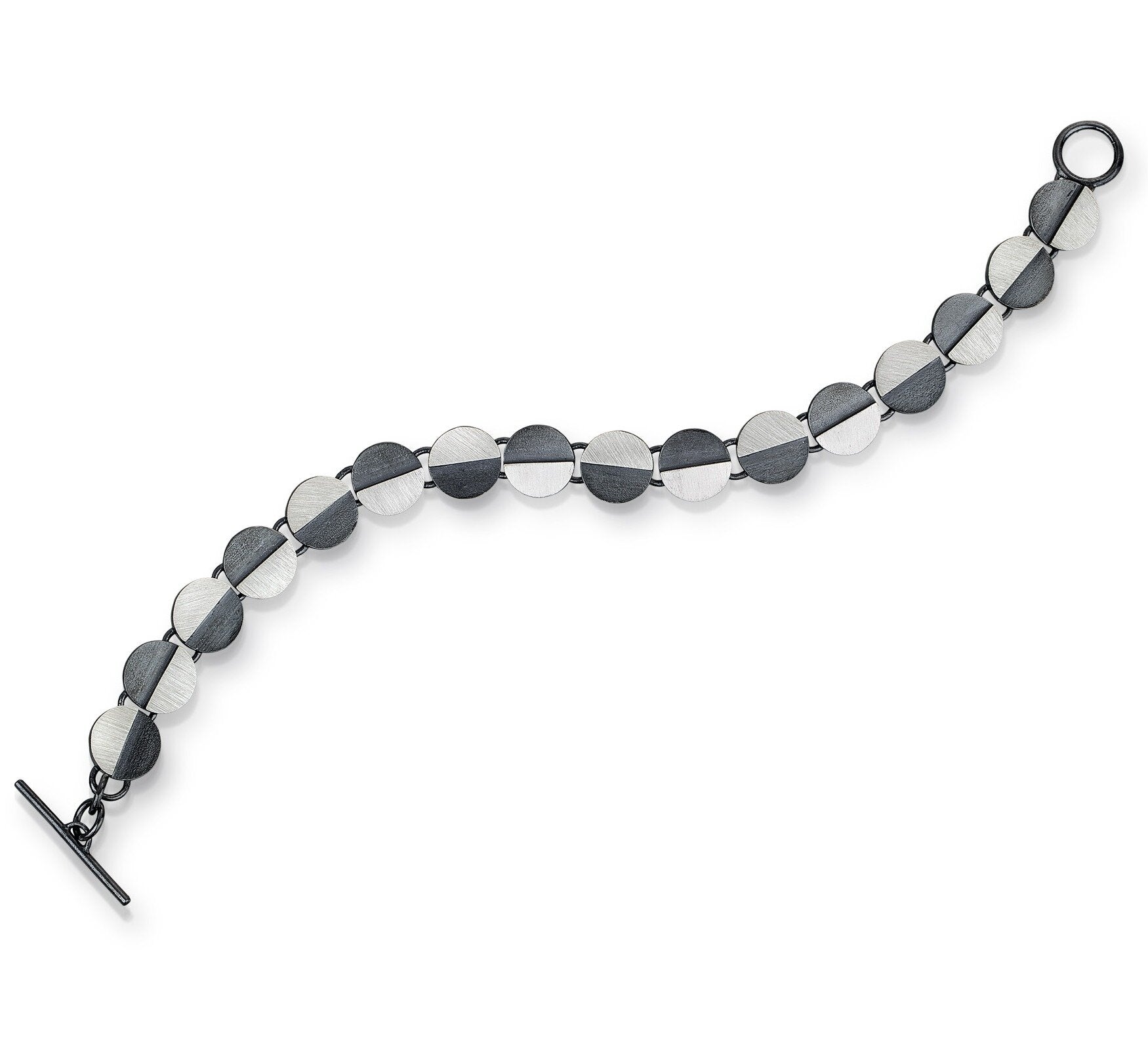 Half and Half Eclipse Circle Link Bracelet