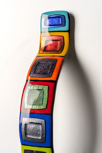 Dichroic Glass Story Pole Wall Wave