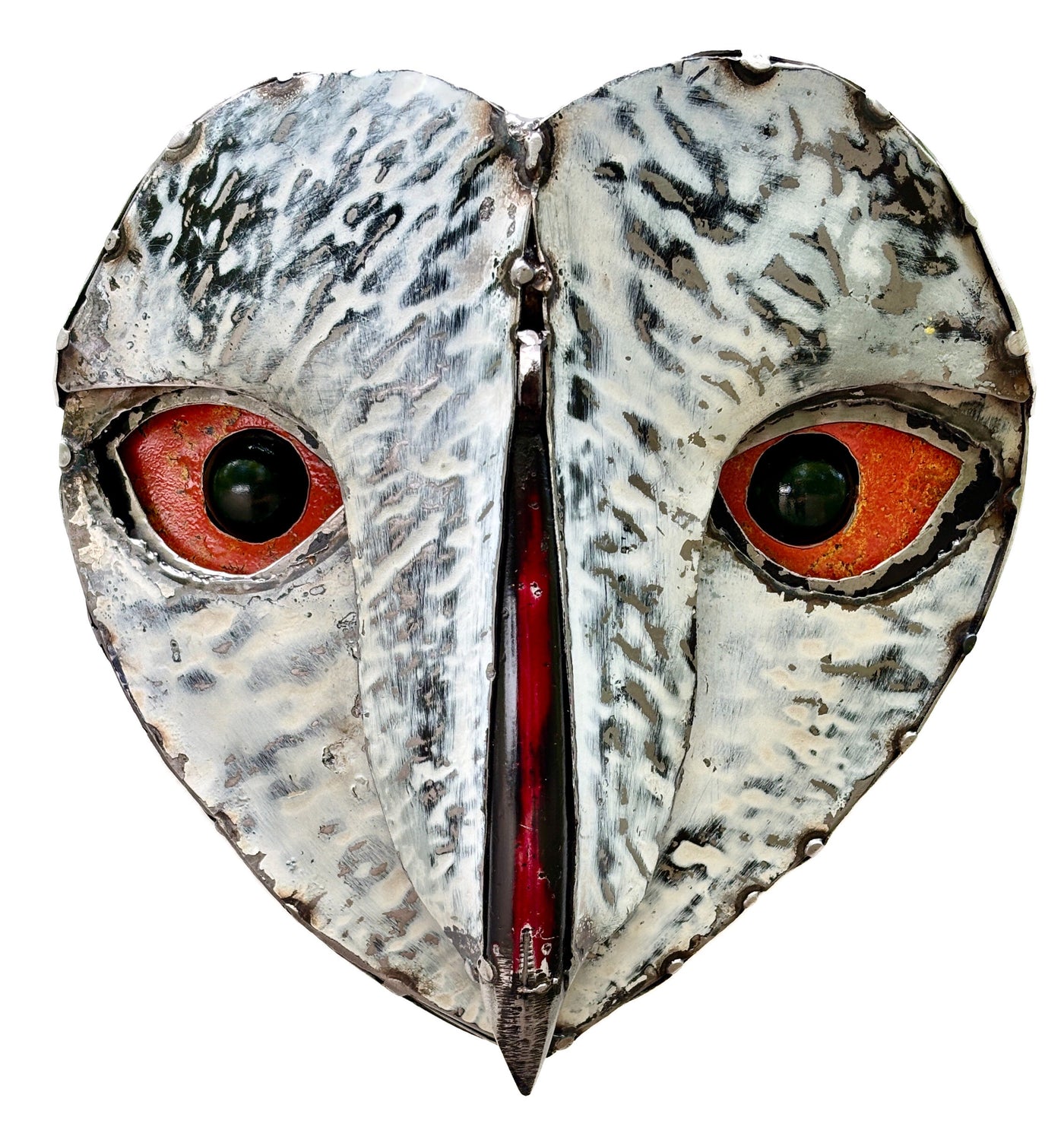 White owl with orange eyes
