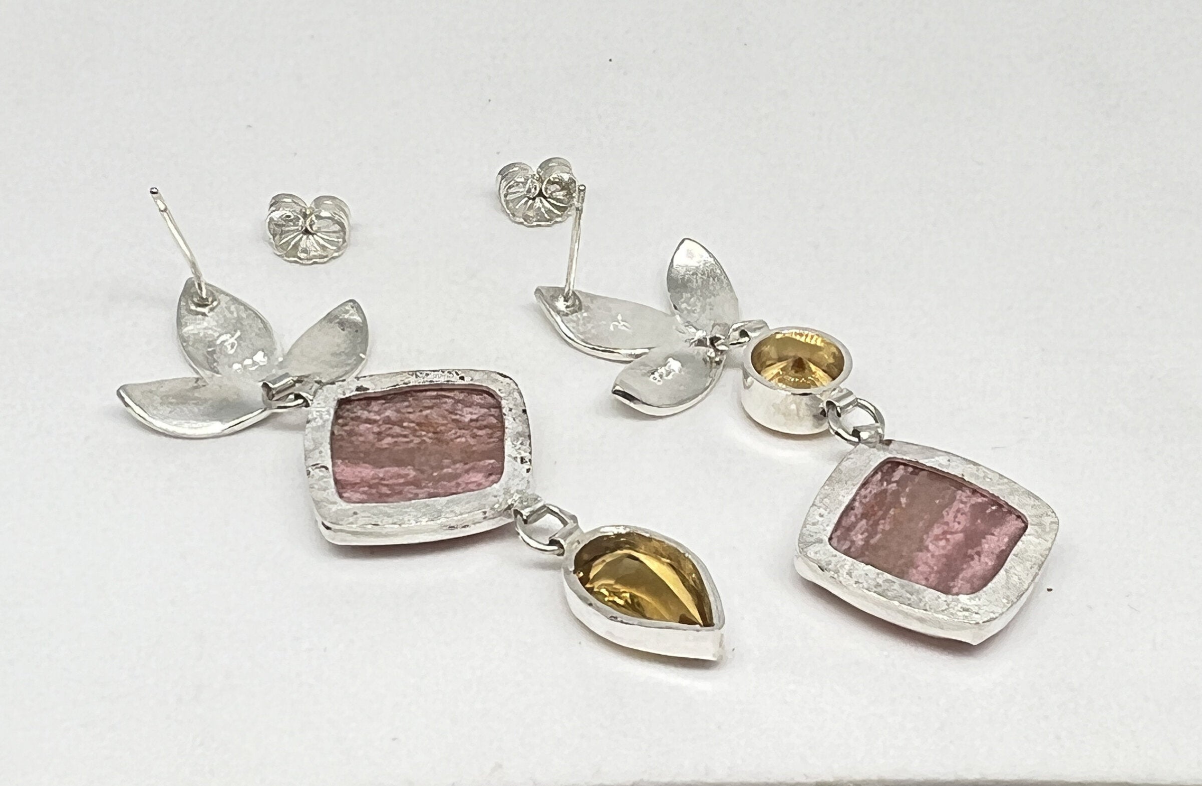 Sunset Rhodolite & Citrine Earrings