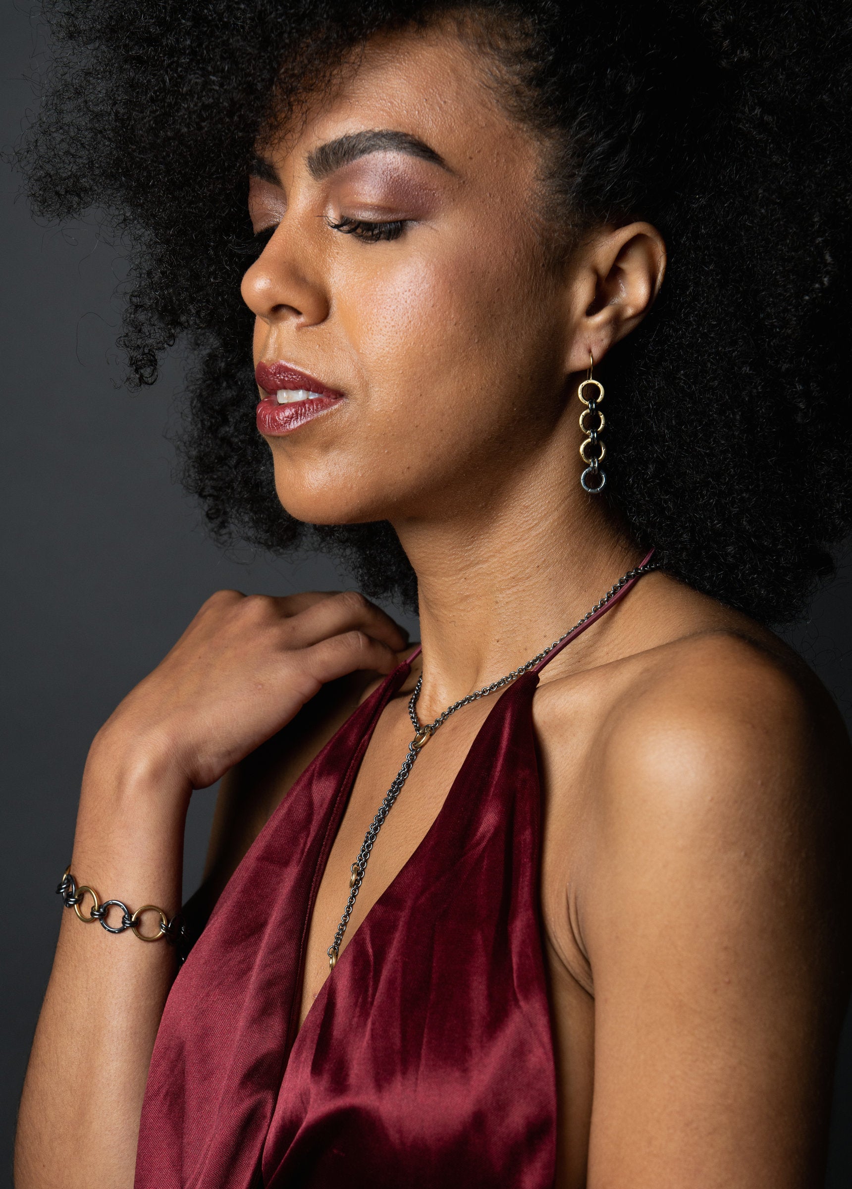 shown with the Chain Link Earrings by jodi brownstein