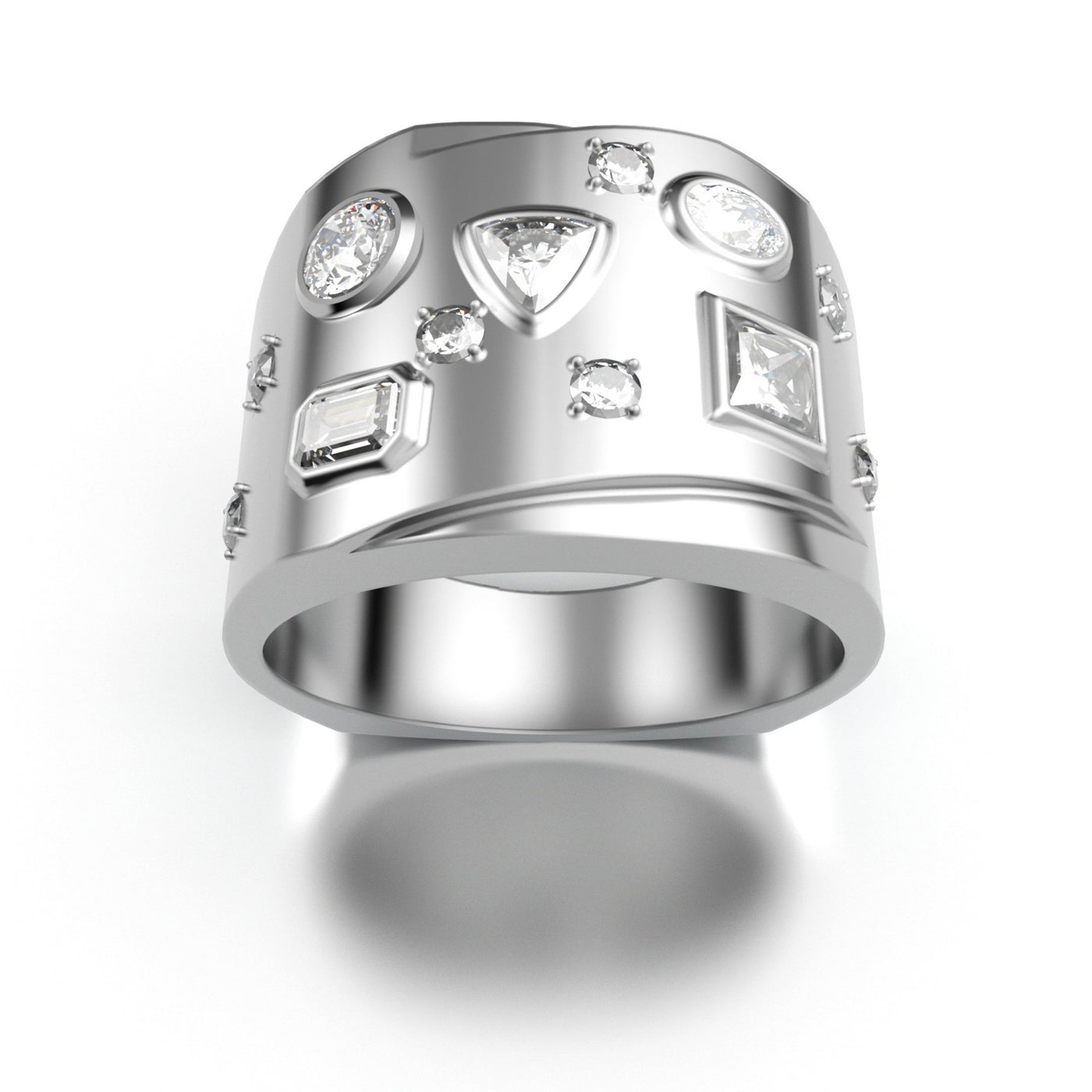 Wide Multi Diamond Ring