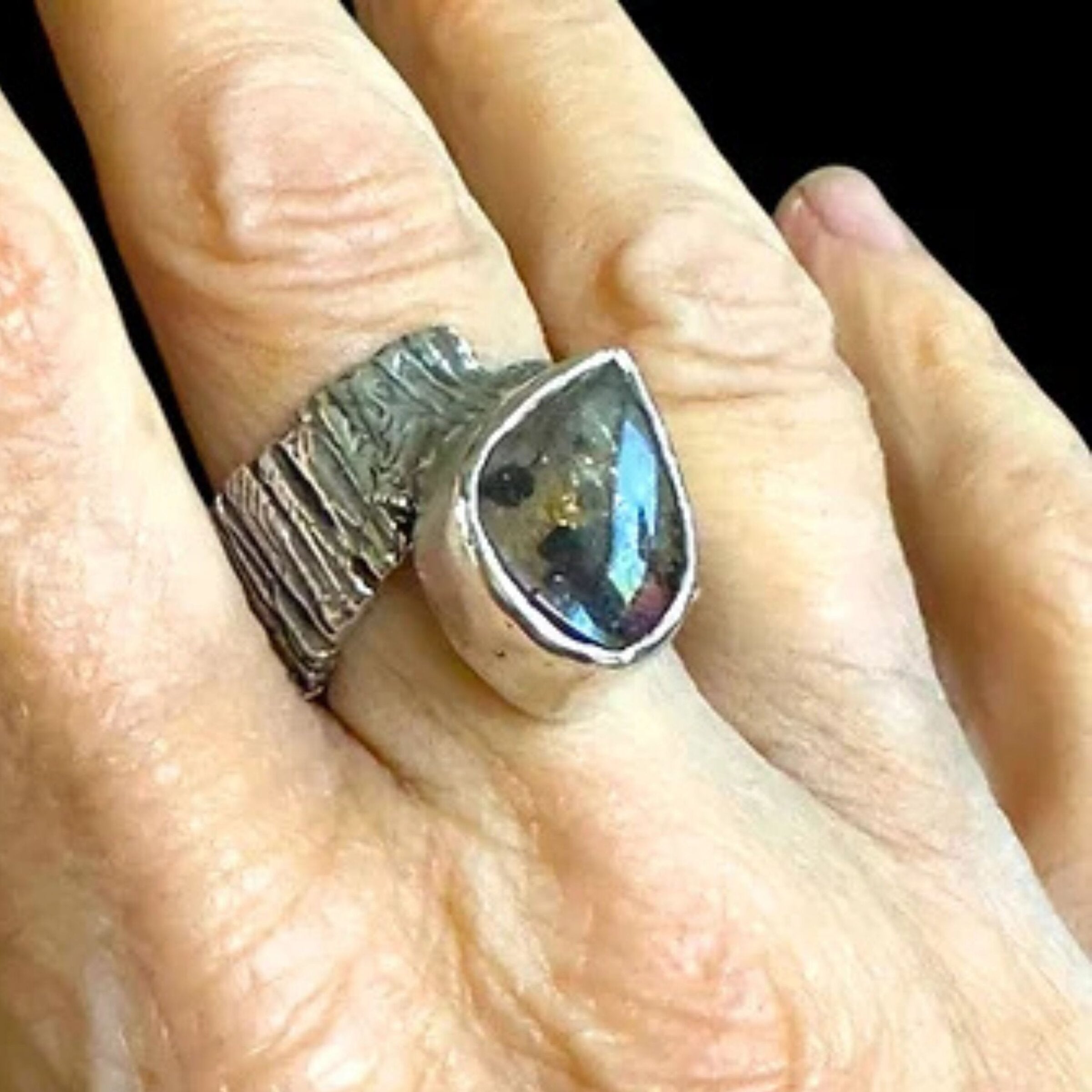 Lichen & Bark Statement Ring
