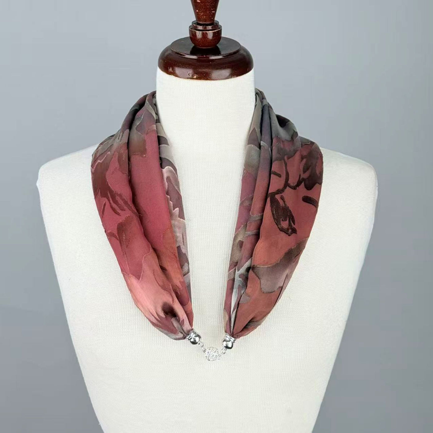 Silk Devore Necklace Scarf