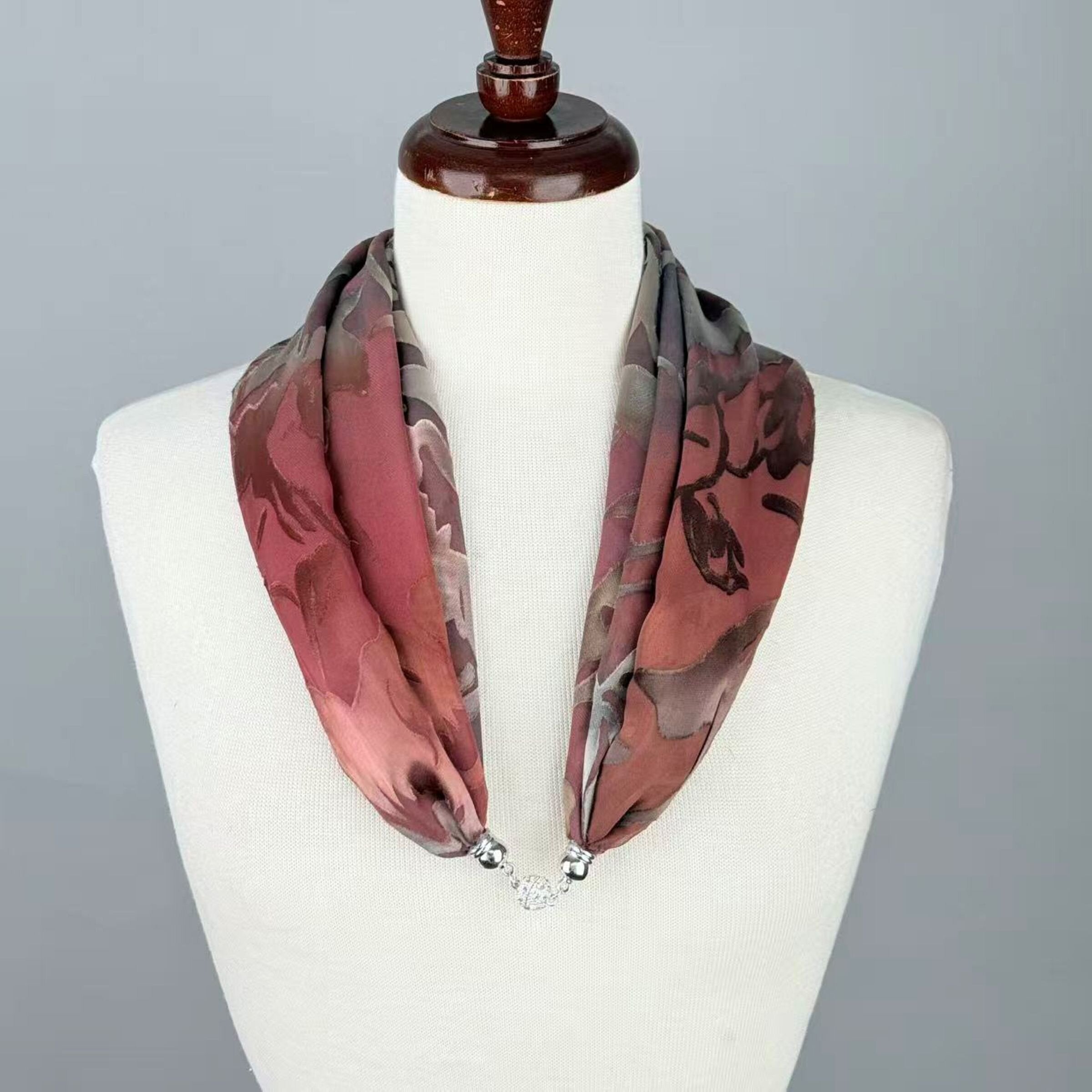 Silk Devore Necklace Scarf