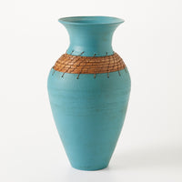 Cabana Blue Vase with Rim