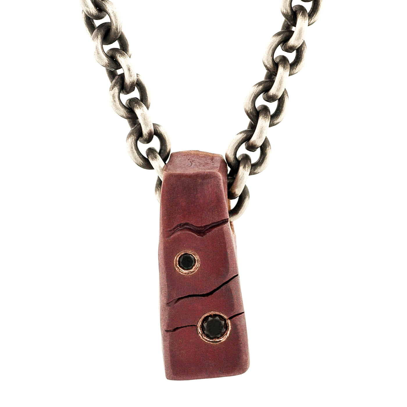 Copper Pendant with Black Diamonds