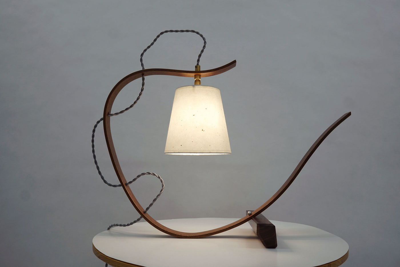 Bent Table Lamp in Walnut