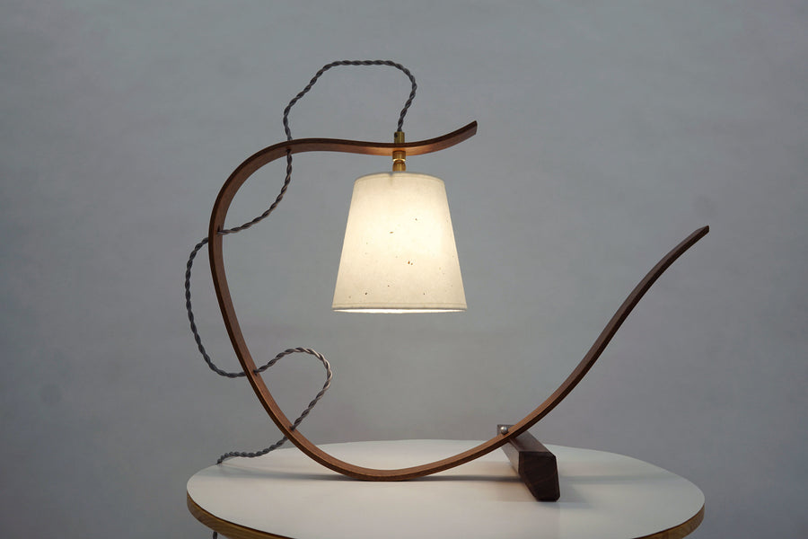 Bent Table Lamp in Walnut