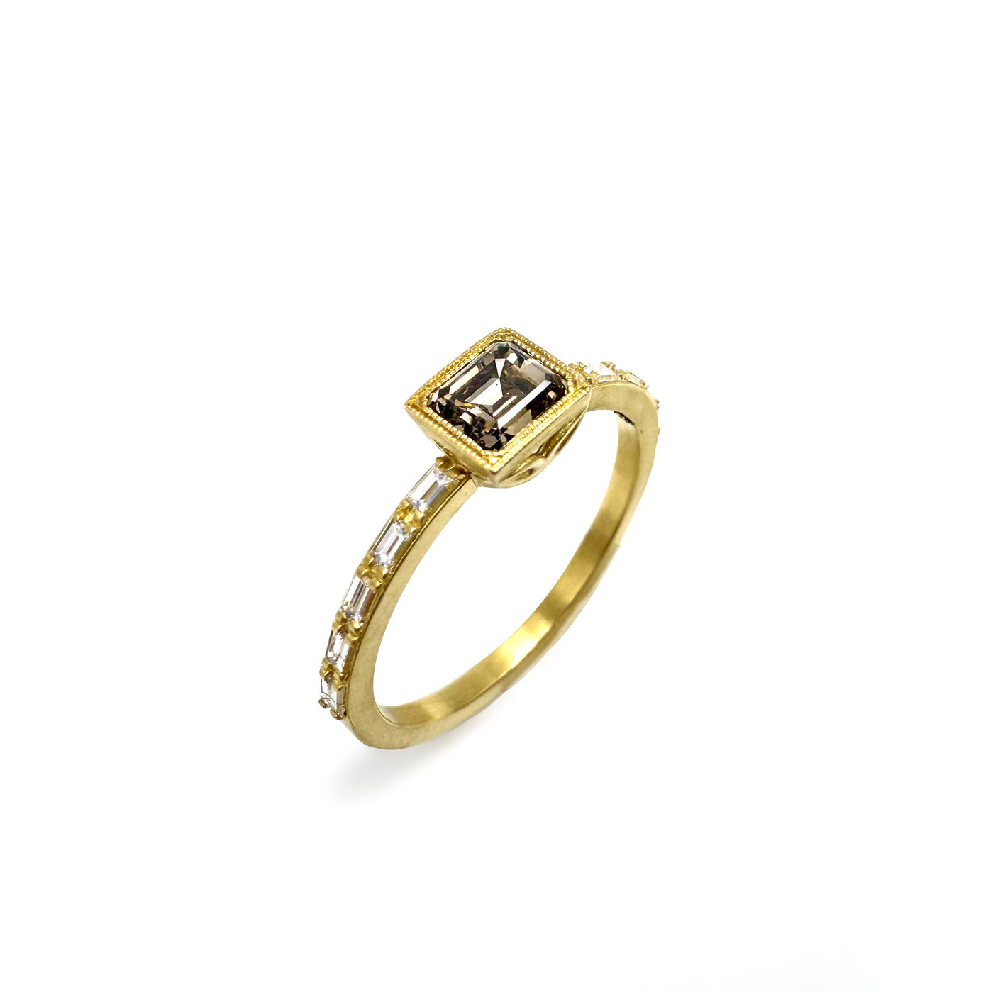 Champagne Diamond West Side Ring