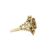 Rustic Diamond Dahlia Ring