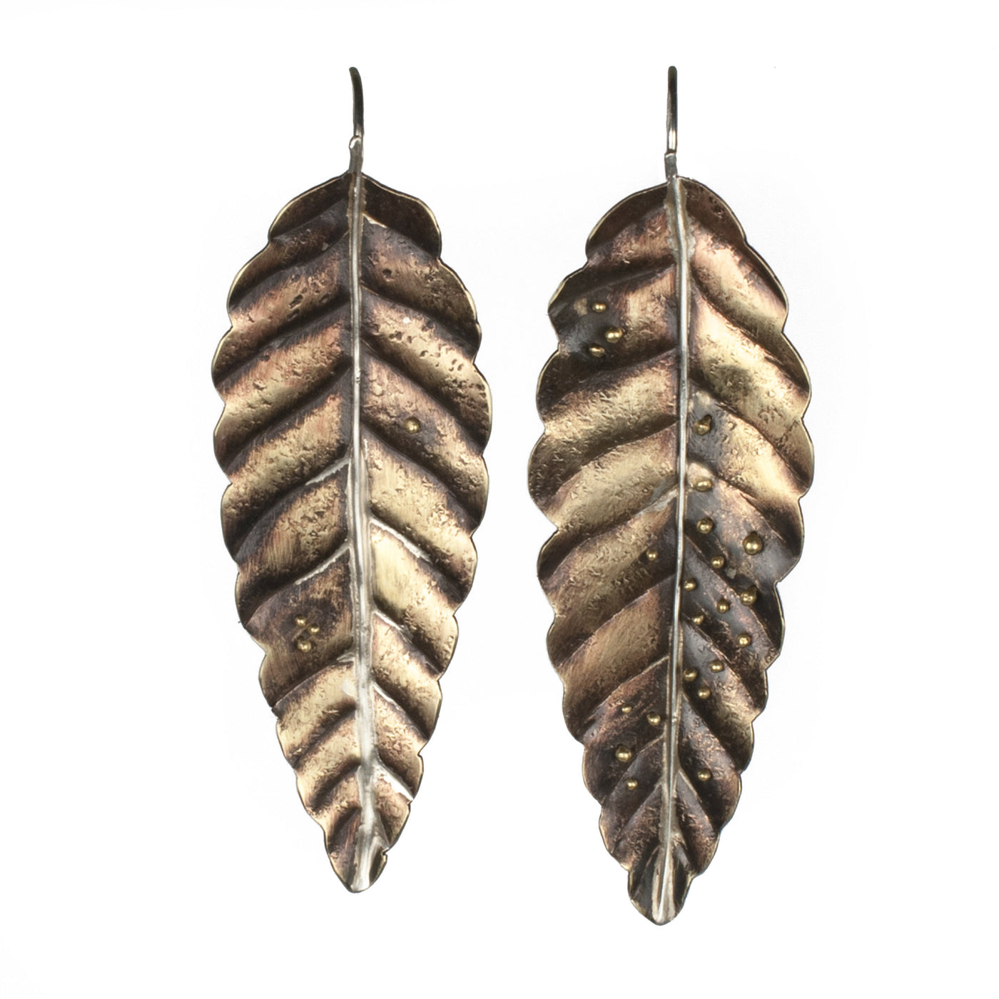 Insect Eggs on Elm Leaf Earrings