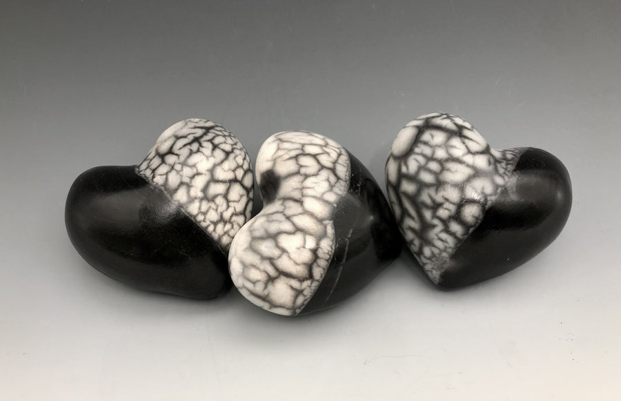 Raku Heart in Hand Rattles