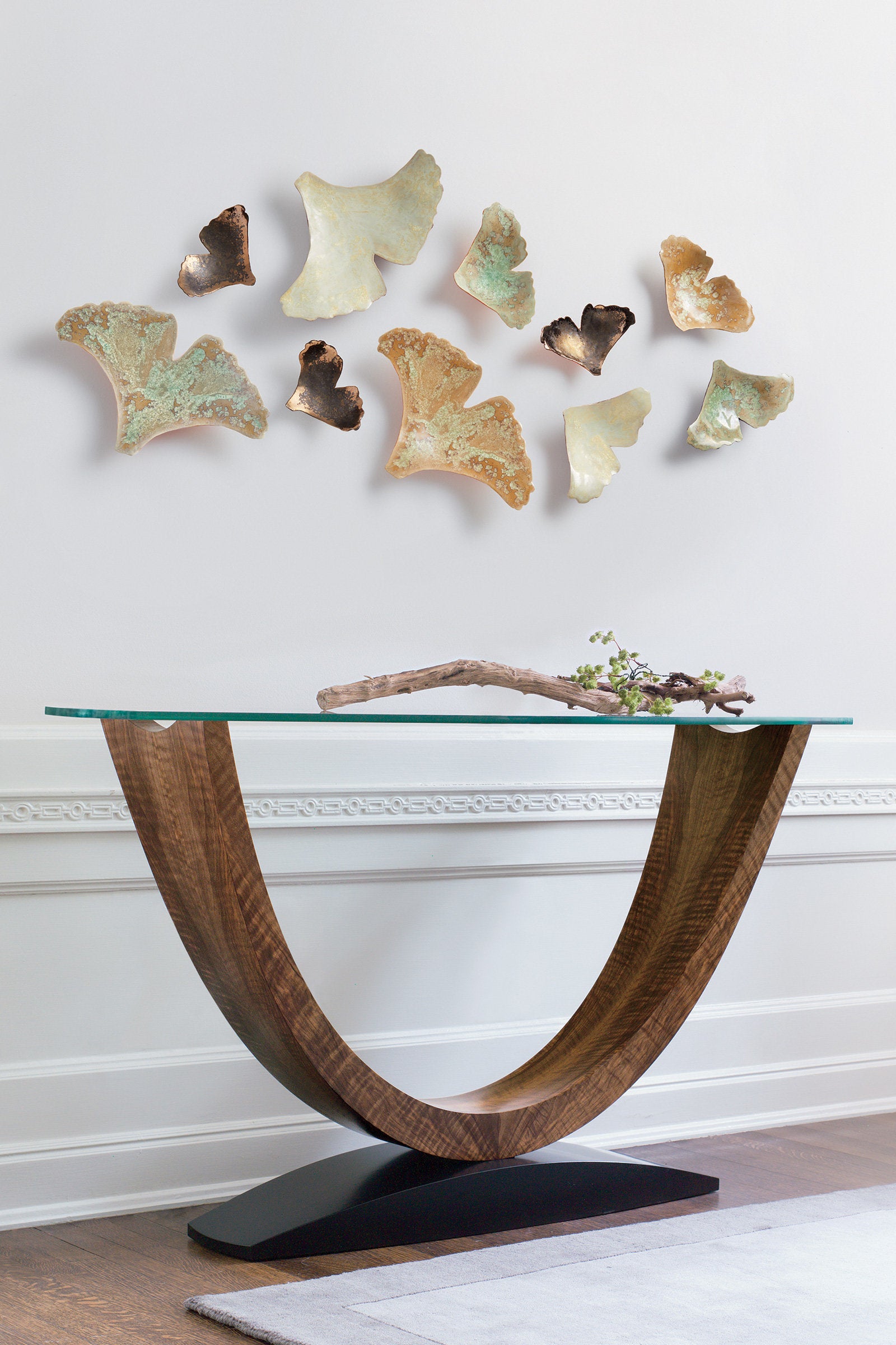 Ginkgoes in Crystal and Gold