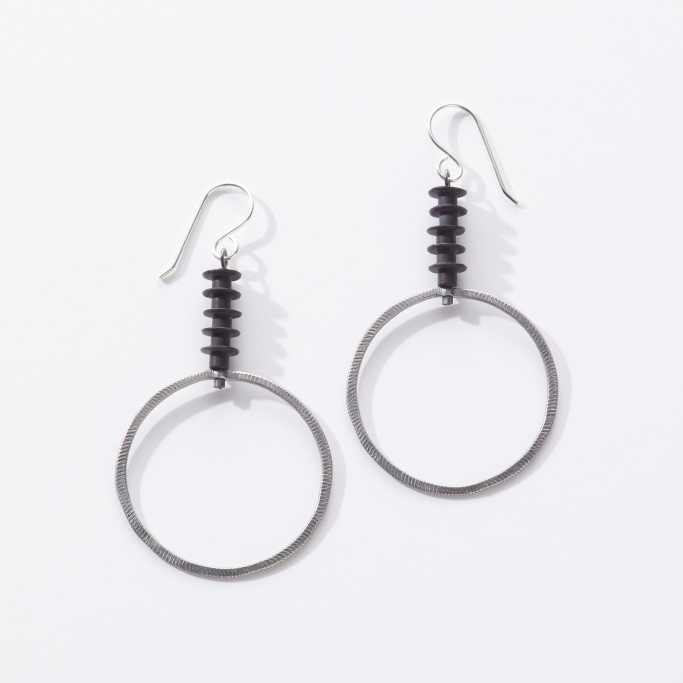Silver and Rubber Earrings