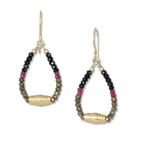Spinel, Ruby and Gold Earrings