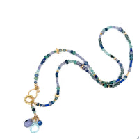 Blue Gemstone Trio Necklace