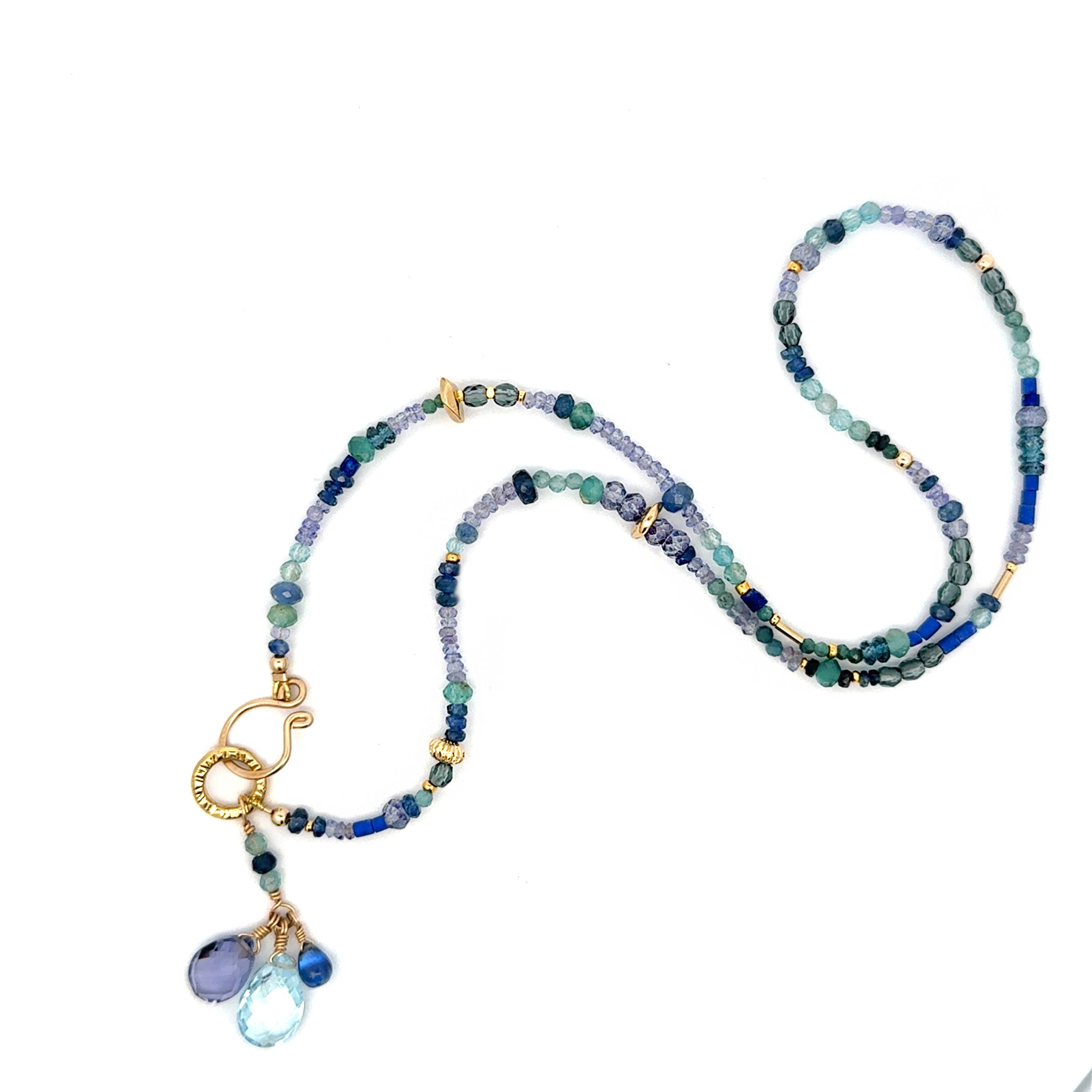 Blue Gemstone Trio Necklace