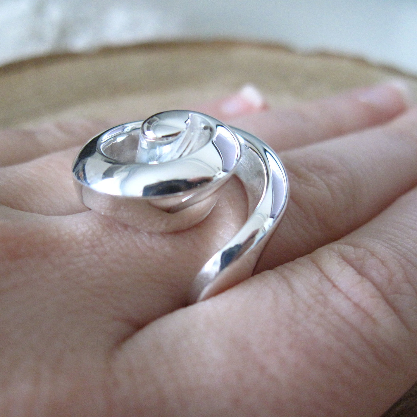 Swirl Shell Statement Ring