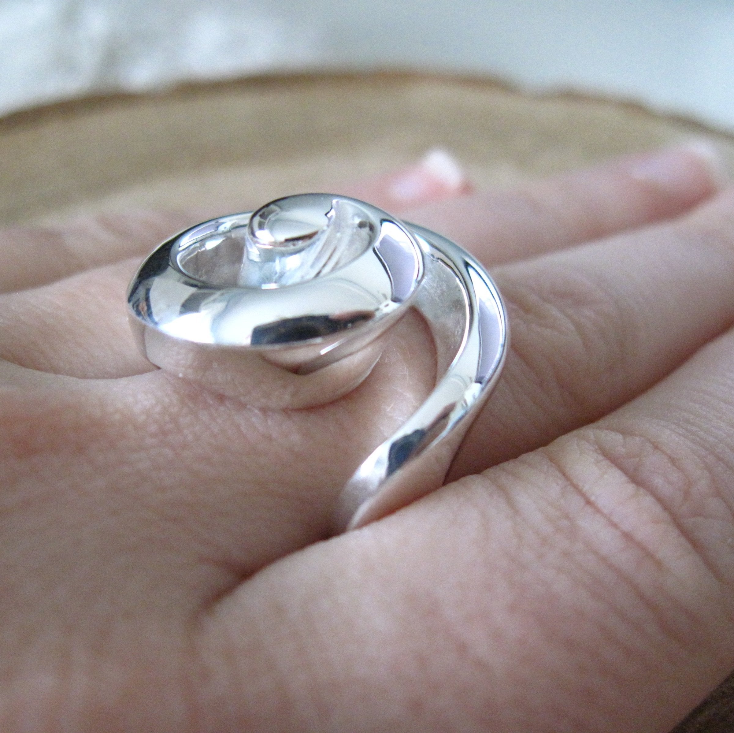 Swirl Shell Statement Ring