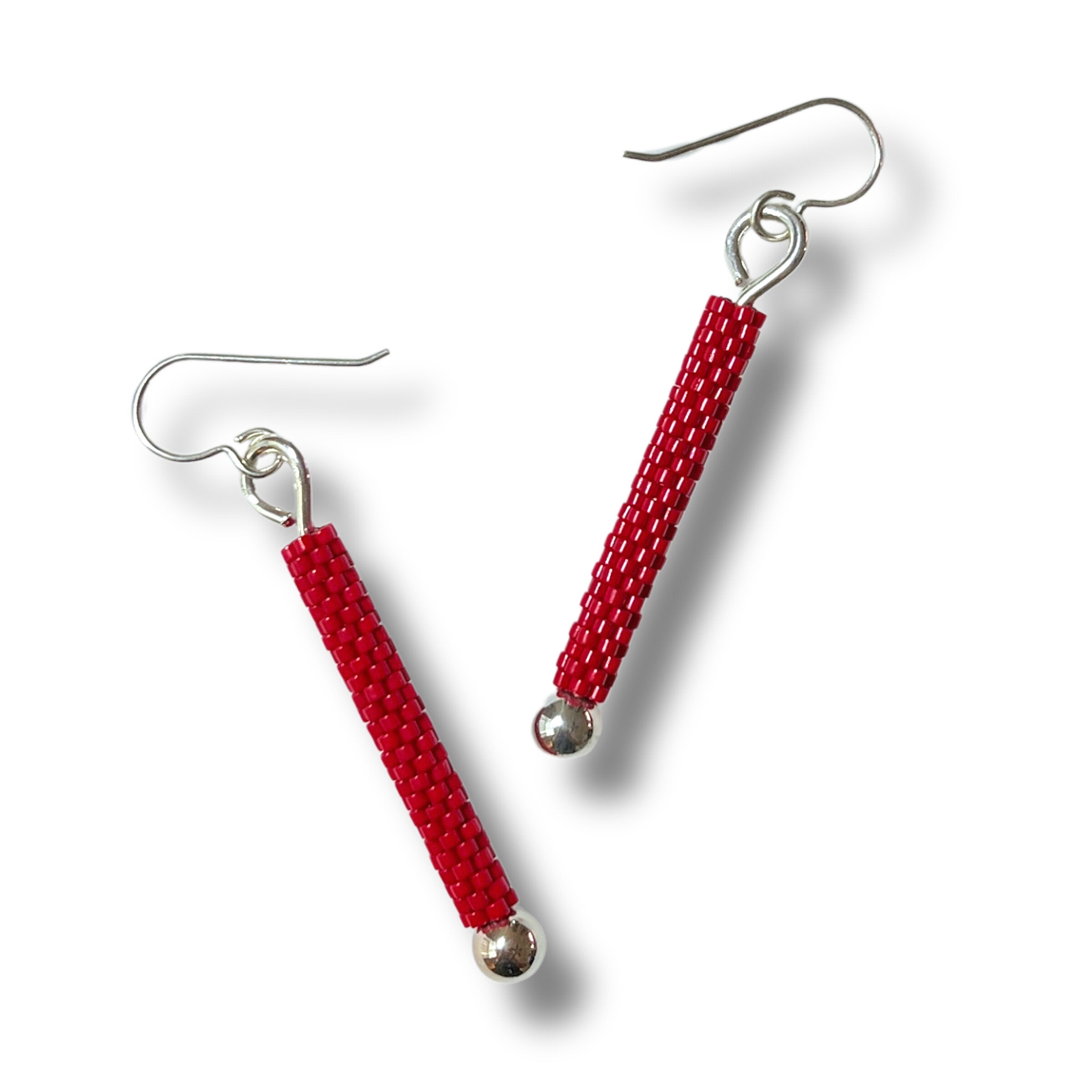 Red Linear Earrings